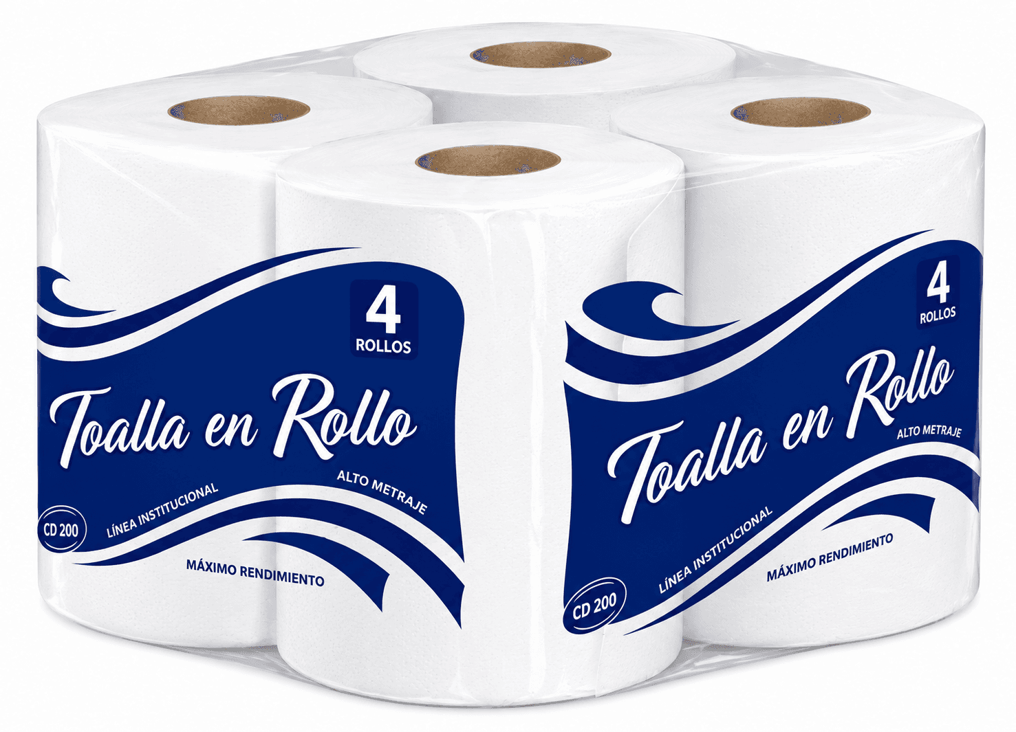 TOALLAS EN ROLLO X 200M X 4U CLASICAS