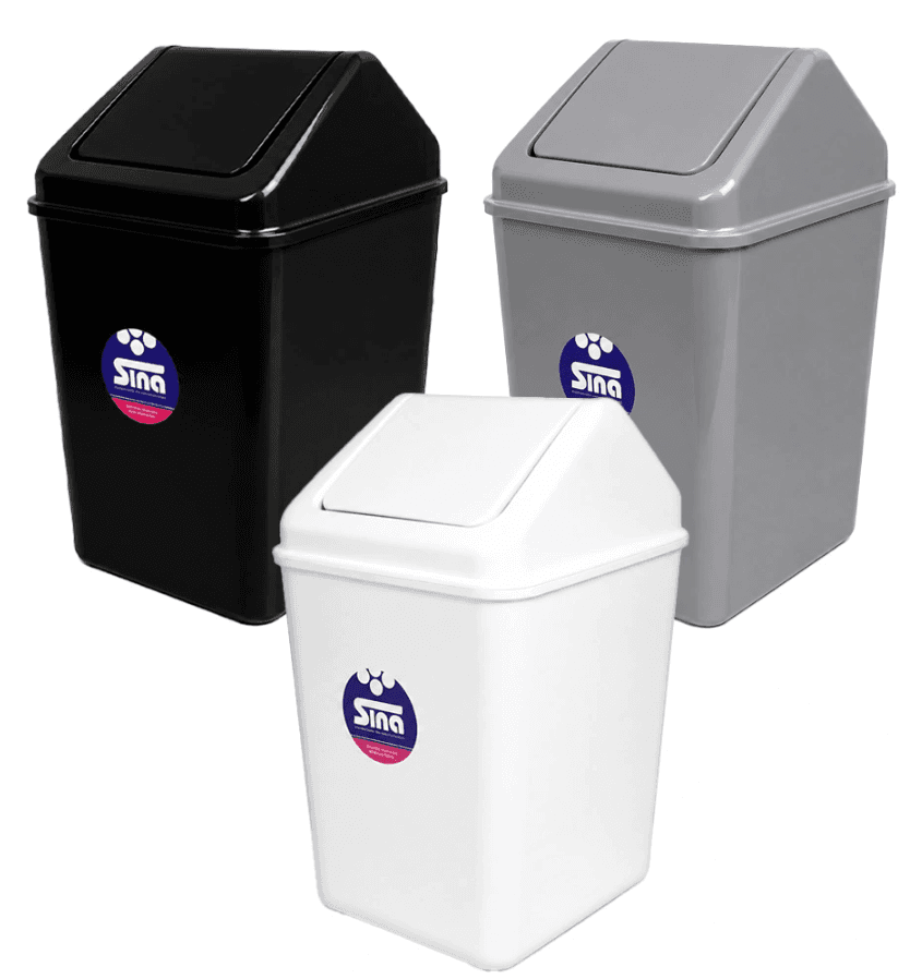 CESTO DE RESIUDO CUADRADO X 10L - TAPA VAIVEN