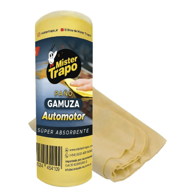 PAÑO GAMUZA ABSORVENTE TUBO - 48X58 CM