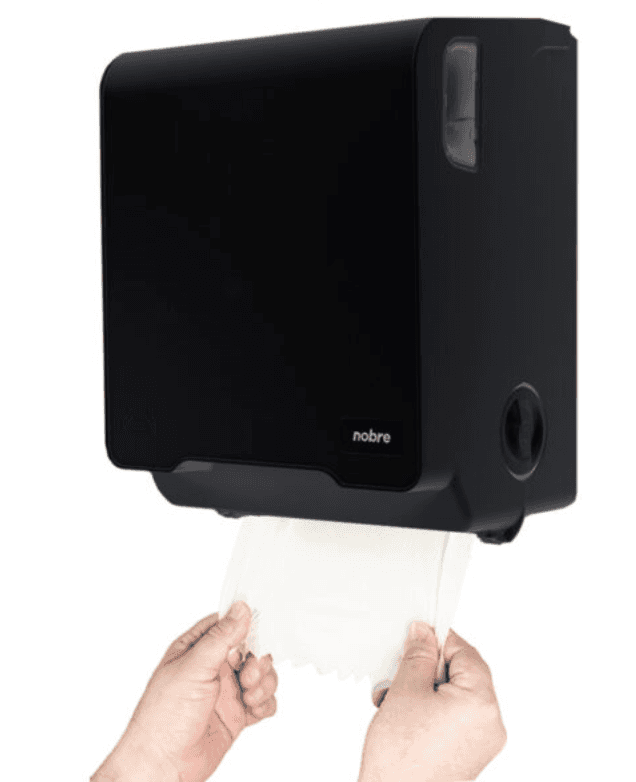 DISPENSER AUTOCORTE PARA TOALLAS EN ROLLO NEGRO