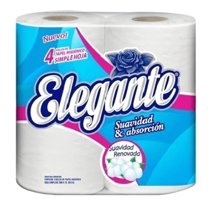 PAPAEL HIGIENICO X 30M X 4U ELEGANTE