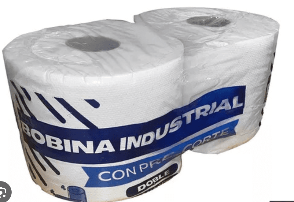 BOBINA NDUSTRIAL X 400M X 2U BLANCA DOBLE HOJA