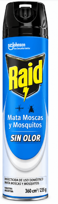 RAID MATA MOSCAS Y MOSQUITOS SIN OLOR X 360CC