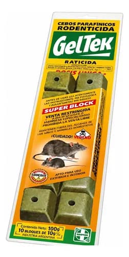 RATICIDA X 10 CEBOS GELTEK 100G