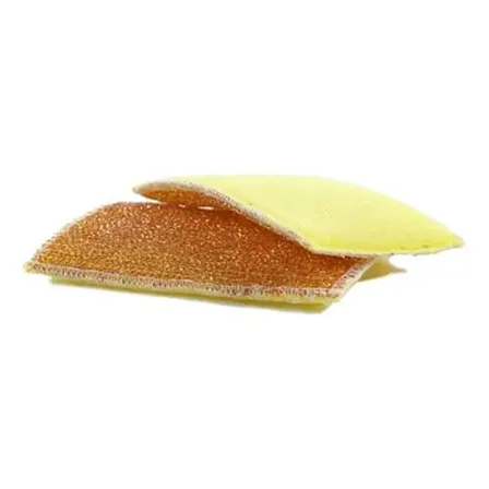ESPONJA COCINA DOBLE CARA (FINA) BRONCE Y GOMA ESPUMA