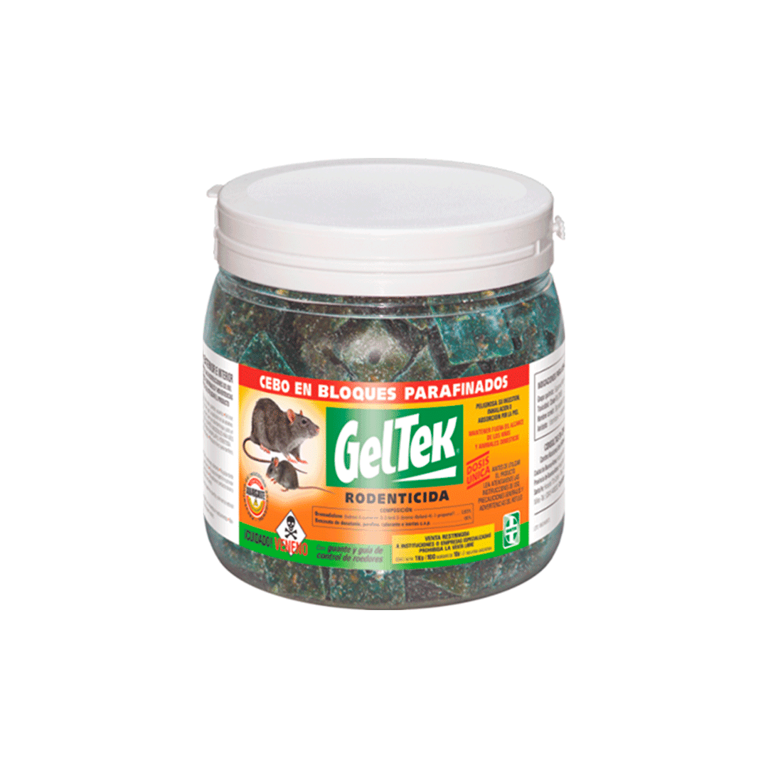 RATICIDA X 100 CEBOS GELTEK (1 KG)
